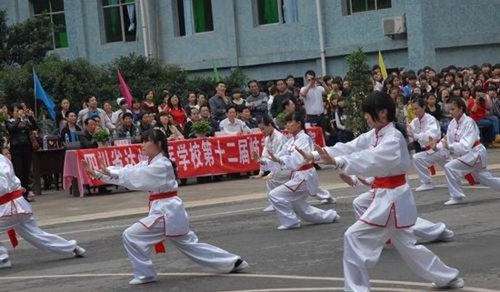 四川省達州中醫(yī)學校太極表演