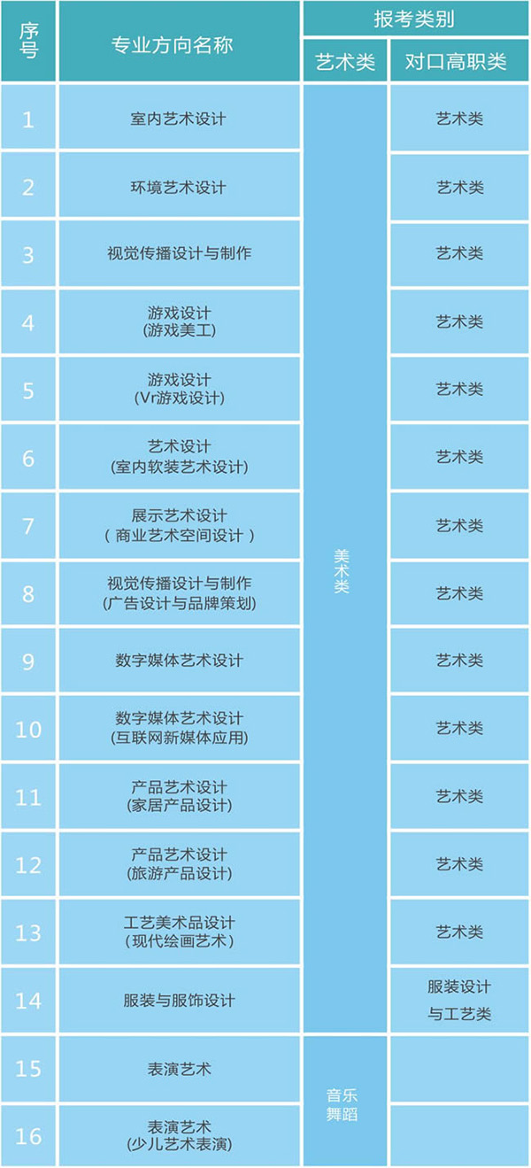 重慶藝術工程職業(yè)學院藝術類招生專業(yè)