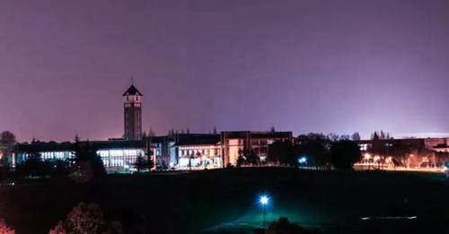 成都東軟學(xué)院校園夜景