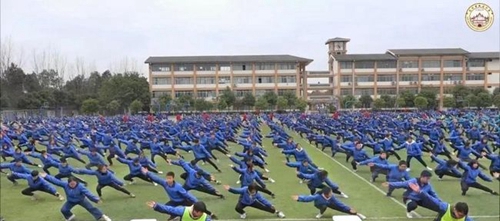 青白江城廂中學武術操